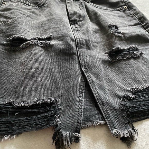 FOREVER 21 denim charcoal pencil skirt - Picture 6 of 8